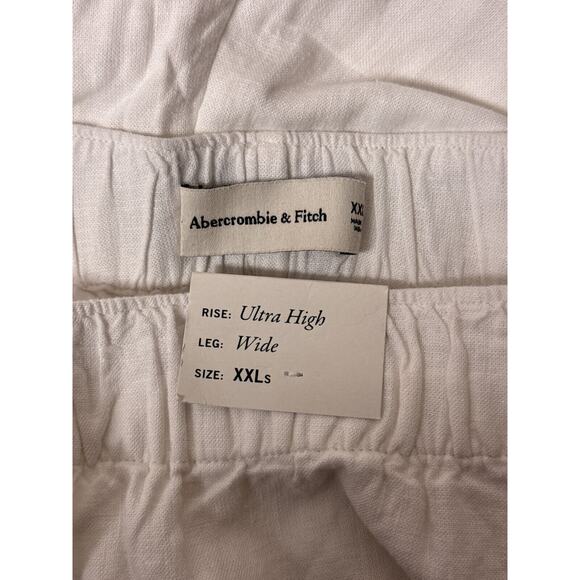 New Abercrombie & Fitch Pants XXL Short Womens Ultra High Wide Leg Linen Trouser - Picture 6 of 7